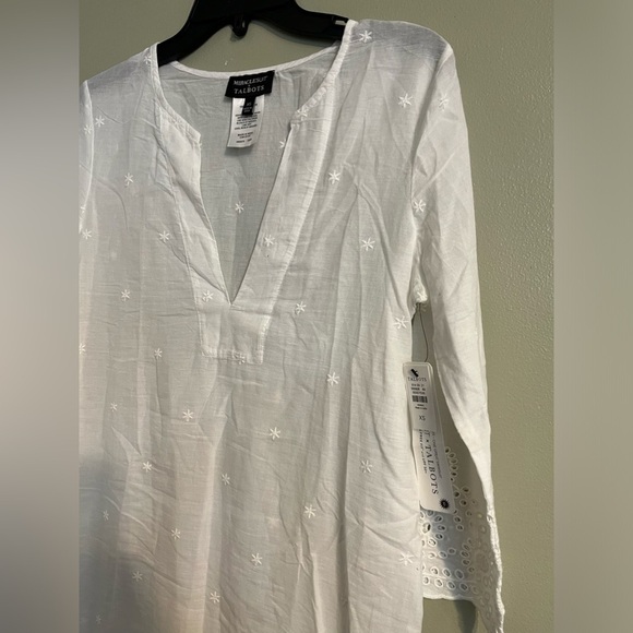 MiracleSuit X Talbots Womens 100% Cotton Crochet White Swim Cover Up Dress XS - Picture 6 of 13